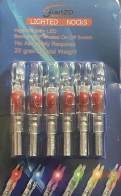 Lighted Nocks, 20 Grains Total Weight, 6 Pieces - Image 1 of 4