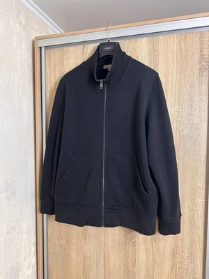 博柏利全拉链制服拉链运动衫黑色套衫男式尺寸 2XL XXL — 第 1/4 张图片