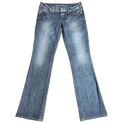 Pantalones de mezclilla Guess Premium para mujer talla 33x35 Daredevil Bootcut tiro bajo medio azul Y2K Foto 1 de 4