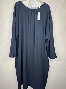 Chico’s Gr. 4 (20/22) schwarzes Tunika Kleid minimalistisch Oversize fließend Pullover - Bild 1 von 8