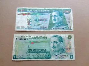 Guatemala banknotes - 1 quetzal 1976 & 1988 combined shipping up to 10 notes (a) - Picture 1 of 2