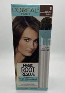 L'Oreal Paris Magic Root Rescue Permanent Haircolor-#5 Medium Brown Shades - Picture 1 of 6