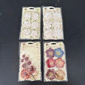 Lot of 4 Packages of Prima Mulberry Paper Flowers #18 - Picture 1 of 9