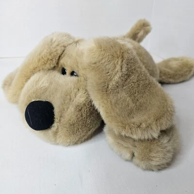 复古动物冒险 1999 年铺设狗毛绒棕褐色猎犬填充玩具 — 第 1/4 张图片