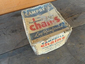 Tire Chains & Box Campbell Vintage Advertising Rare Automobile Car 1940s ? - Picture 1 of 12
