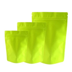 Bolsa de pie de papel de aluminio de alta resistencia verde mate 50/100 bolsas resellables para alimentos - Imagen 1 de 6