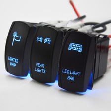 NEW UTV Battery Gauge Blue Volt Meter SXS Switch RV Side by Side X Yamaha Rhino