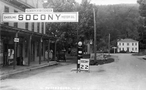 North Petersburg NY Socony Gas Station 22¢ Gallon Ice Cream Real Photo Postcard - Picture 1 of 2
