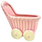 Vintage Ceramic Baby Nursery Planter 5? Pink Carriage Stroller Buggy Succulents