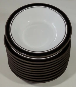 10 Hornsea England Contrast Brown & White 6 5/8" Rimmed Cereal Soup Bowls EUC - Picture 1 of 7