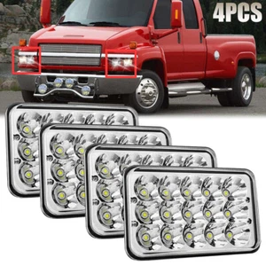 4PCS 4x6'' LED Headlights H4 For 2003-2009 Chevrolet C4500 C5500 C7500 Kodiak - Picture 1 of 12