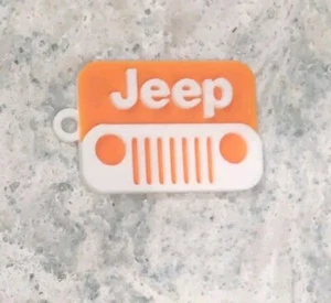 Jeep Wrangler Grill Logo Orange/White Keychain Custom Colors Available - Picture 1 of 1