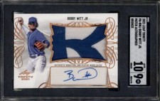 2021 Leaf Trinity Patch Autograph Bronze Bobby Witt Jr Auto Jersey SGC 9