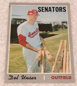 1970 Topps Del Unser Washington Senators Outfield #336