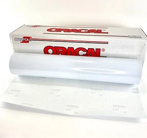 Oracal 651, 1 Roll 12" x 10ft. White Gloss #010 Vinyl for Craft,Sign,Cutter - Picture 1 of 4