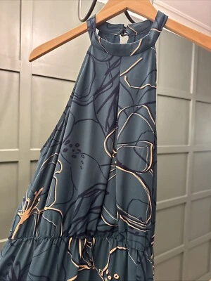 Everly Jade Green Floral Dress Size M Sold at Anthropologie Long With Side Slit - Image 1 of 4