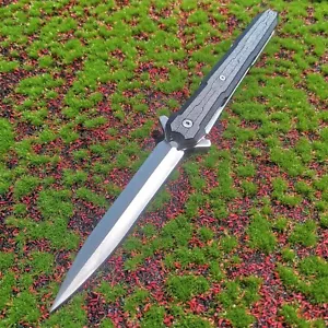 New Outdoor Folding Camping Self defense Mountaineering Portable Survival Knife - Picture 1 of 6