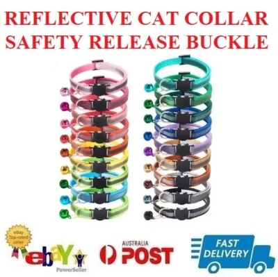 CAT Collar Reflective with Safety Release Breakaway Buckle Kitten Puppy Pet Bell - image 1 of 4