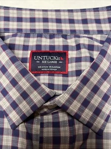Camisa UNTUCKit Egrivin Manga Larga Abotonada Cuadros Tostados XXL Para Hombre - Imagen 1 de 14