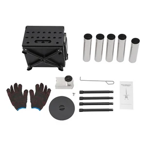 Mini Portable Wood Stove Tent Stove Camping Stove Outdoor +6*Chimney Pipe, Glove - Picture 1 of 12