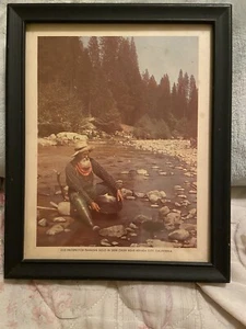 Cuadro antiguo prospector panorámico enmarcado en oro impresión 8x10 hallazgo raro - Imagen 1 de 9