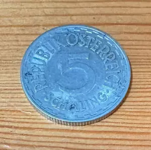 Münze Silber Schilling Österreich 5 Schilling 1957 seltener Jahrgang - Picture 1 of 3