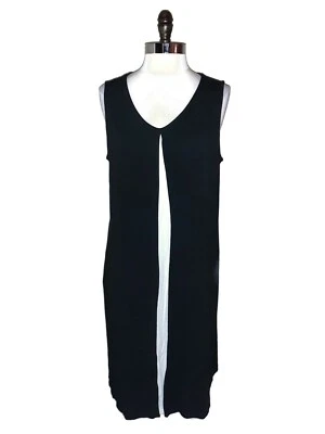 Платье цельнокроеное J. JILL размер L черное цвета слоновой кости без рукавов коллекция Wearever эластичное - Изображение 1 из 4