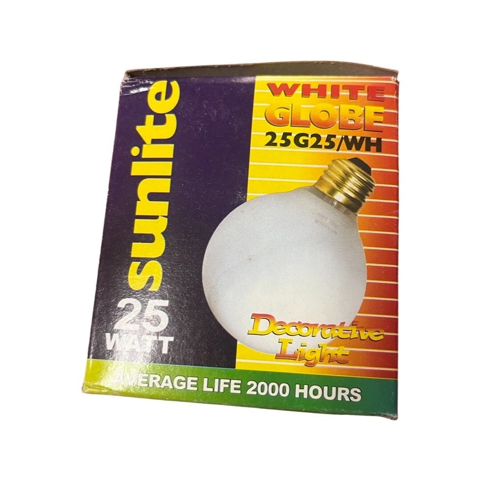 Sunlite 25G25/WH 25-Watt G25 Globe Bulb White Decorative Light - Image 1 of 1