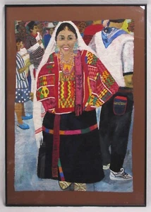 Minnesota Artist Anita White Gouache on Paper Painting Titled Guelaguetza Dancer - Bild 1 von 4