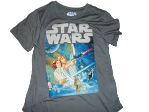 STARWARS GIRLS TEE SHIRT IN PERFORMANCE POLYESTER GREY SIZE SMALL LARGE GRAPHIC - Picture 1 of 4
