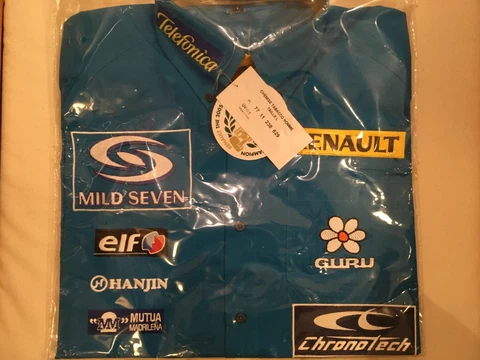 2005 Renault Formula 1 Official Crew Shirt Mild Seven - New In Wrapper Cover