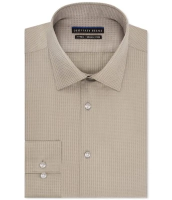 Camisa social masculina Geoffrey Beene casual ajustada tecido sem rugas - Imagem 1 de 4