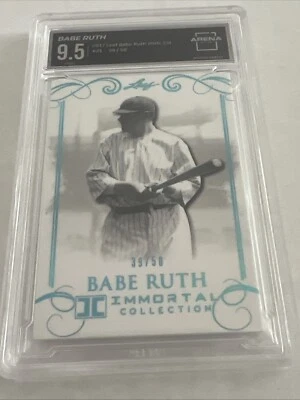 2017 Leaf Babe Ruth #21 Immortal Collection BLUE FOIL /50 GRADED ARENA CLUB 9.5 - Image 1 of 4