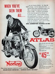 Norton Atlas 750 1963 anuncio original de motocicleta - Imagen 1 de 1