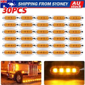 30X Clearance Light LED Side Marker Truck Trailer LORRY Lamp Amber Chrome 12-24V - Picture 1 of 10