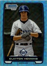 2012 Bowman Chrome Draft Draft Picks Blue Wave Refractor #BDPP81 Clayton Henning