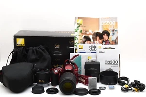 Nikon D3300 24.2MP Digital SLR Camera 18-55mm 55-200mm Lens From Japan Neat Mint - Picture 1 of 16
