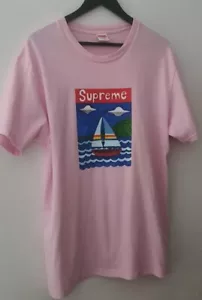 SS20 Supreme Sailboat tee Light Pink T-shirt Size L Large - Picture 1 of 9
