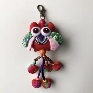 Owl Keychain With Tassel Hmong Pom Pom & Beads - Picture 1 of 6