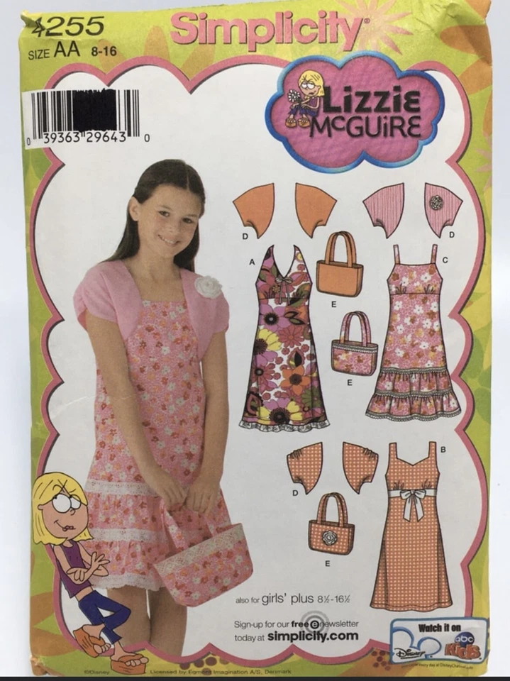 Dress Shrug Purse Girls Size 8-16 S4255 Uncut Sewing Pattern Lizzie McGuire - Image 1 of 2