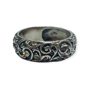 Carolyn Pollack Sterling 925 Silver Floral Band Ring Sz 7 - Picture 1 of 6