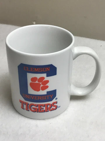 2 NCAA Clemson University Tigers Officially Licensed Coffee Mugs White NEW Cover