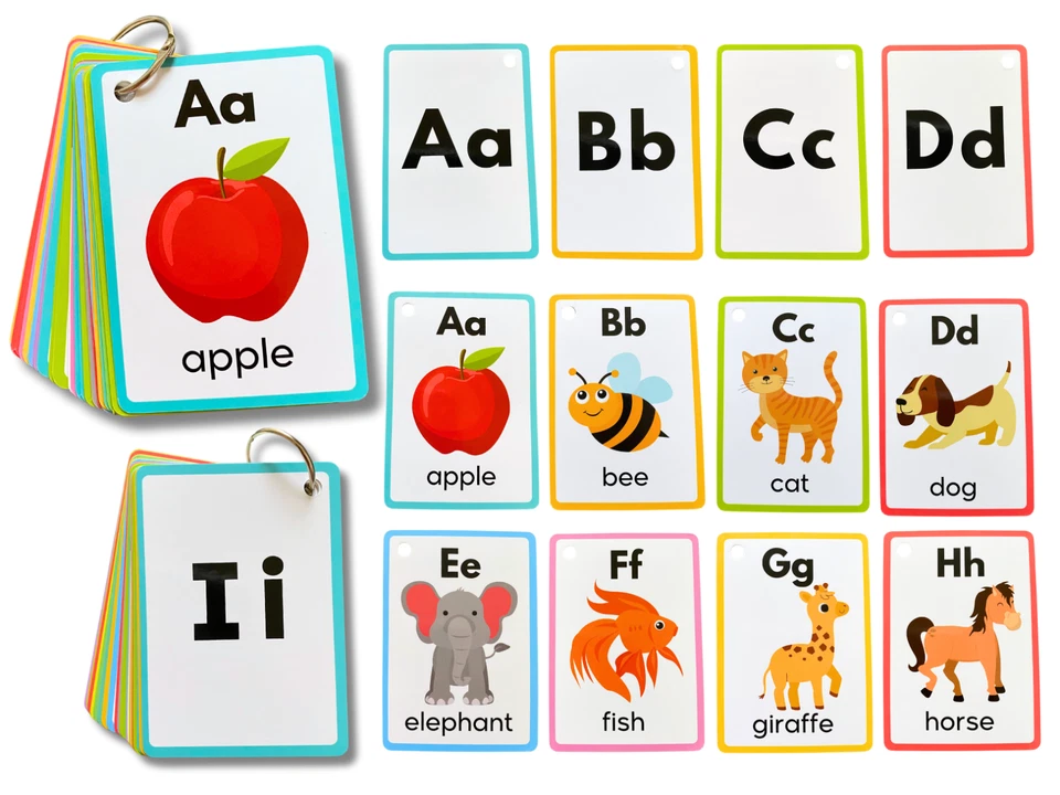 Alphabet Flash Karten Pädagogisch Großbuchstabe Kleinbuchstabe ABC Lernen Vorschule Kinder - Bild 1 von 4