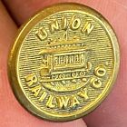 Union Railway Co. Uniform Button W/ Trolley Car Guarantee Clo. Co. 15.2Mm Scarce
