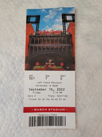 ST. LOUIS CARDINALS TICKET STUB PUJOLS HR # 698 9-16-22 (USED) Cover