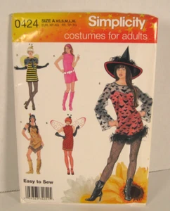 Simplicity Costumes 0424 Witch, Lady Bug, Bee Pattern Misses' XS-XL (6-24) Uncut - Picture 1 of 2