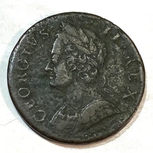 1746 Great Britain Halfpenny Nice Original XF Details CHRC - Picture 1 of 2