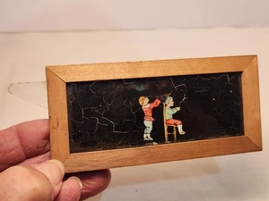 Alte deutsche Zauberlaterne Miniatur mechanisches Glasdia - Akrobat Kinder  - Bild 1 von 4