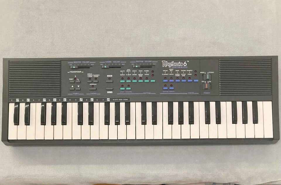 Vintage 1980s Rhythmic 6 Squarewave PCM Synthesizer LoFi Electronic Keyboard '86 - Image 1 of 4