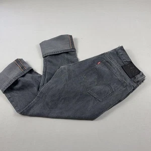 Levis Selvedge Jeans Mens 36x28 Gray Faded Calder Taper Denim Straight Leg - Picture 1 of 17